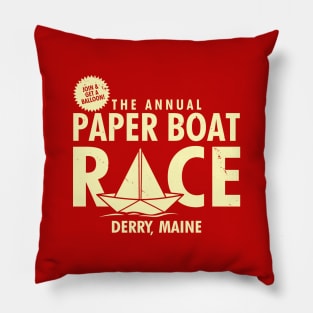 The Annual Paper Boat Race Funny 80's Horror Movie Retro Poster Pillow