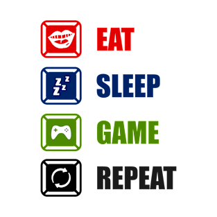 EAT, SLEEP, GAME, REPEAT, Gift Gaming T-Shirt