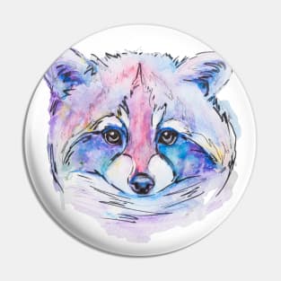 raccoon painted in watercolor Pin