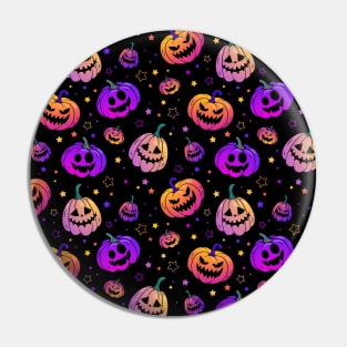 Halloween neon pumpkin pattern Pin