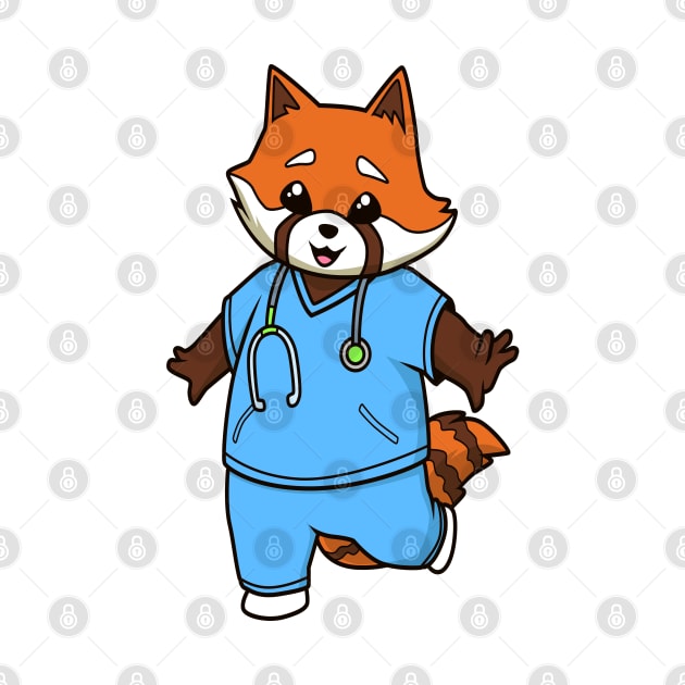 Comic red panda nurse by Modern Medieval Design