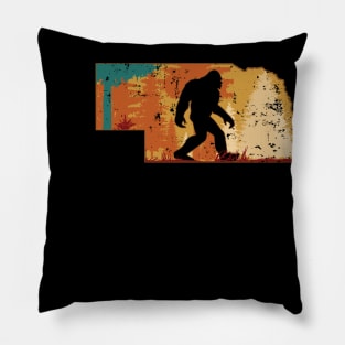 Bigfoot Retro Vintage Sasquatch Nebraska Pillow