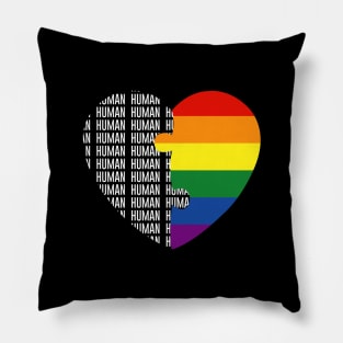 Heart LGBT flag, lgbt community, human. Pillow