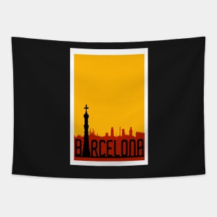 Barcelona, Spain, Travel Poster Tapestry