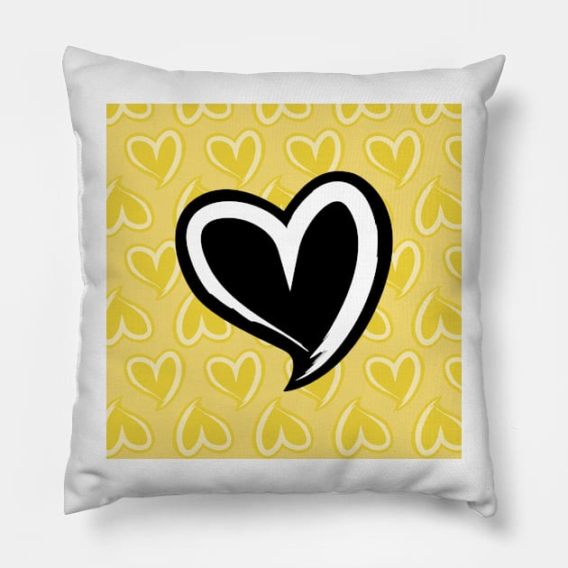 Black heart Pillow by Polydesign