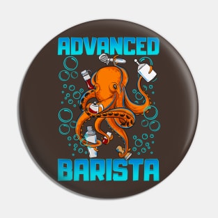 Octopus Advanced Barista Coffee Employee Pin