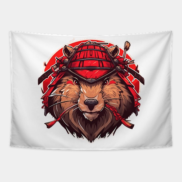 beaver samurai Tapestry by lets find pirate