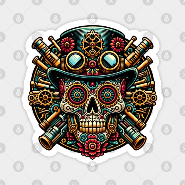Steampunk Dia de los Muertos Magnet by HolidayBug