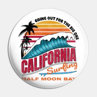 California Half Moon Bay Big Wave Surfing Pin