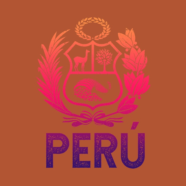 Peru - Coat of arms - colorful design by verde