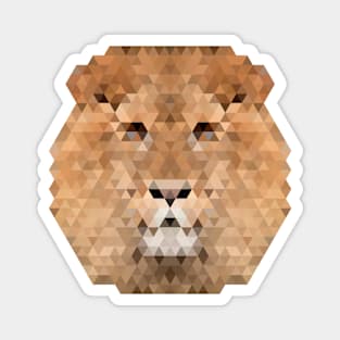 Minimalist Geometric Stylized Animals - Lion Magnet