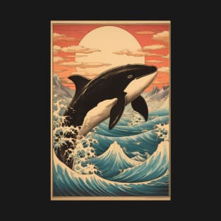 Orca Japanese Vintage Sunset T-Shirt