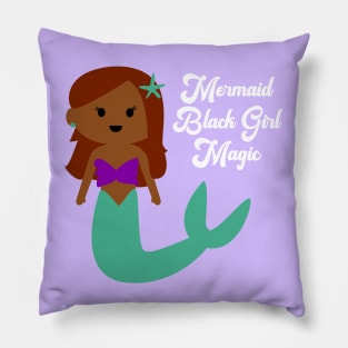 African American Black Girl Mermaid Pillow