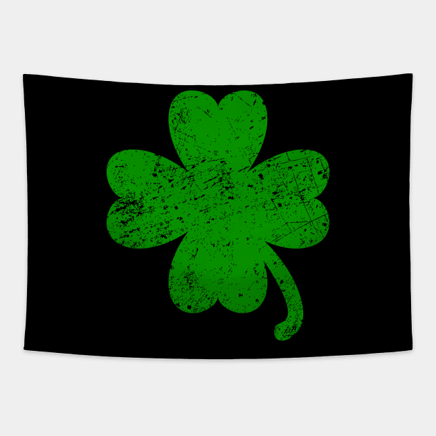 Vintage Style Distress Lucky Irish Green Shamrock Pride tee Tapestry by CMDesign