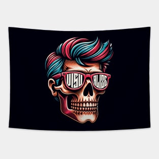 Manifesting Skull With Shades Tapestry