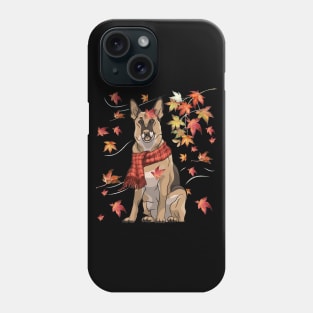 Maple Dog Leaf Fall Hello Autumn Funny German Shepherd Lover Phone Case