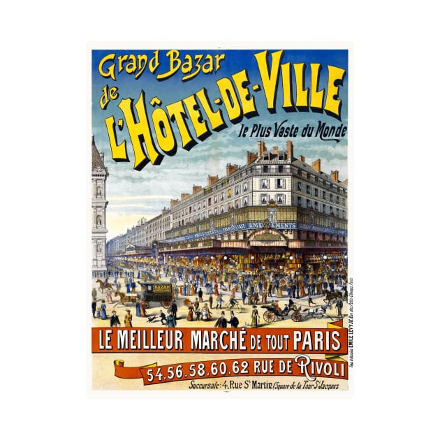 Grand Bazar de l'Hôtel de ville Vintage Poster 1892 by vintagetreasure