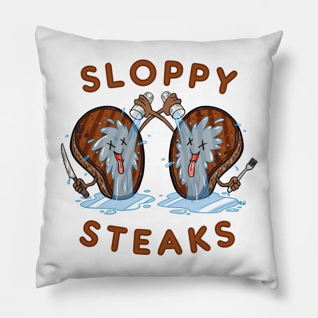 Sloppy Steaks Pillow by madmyke