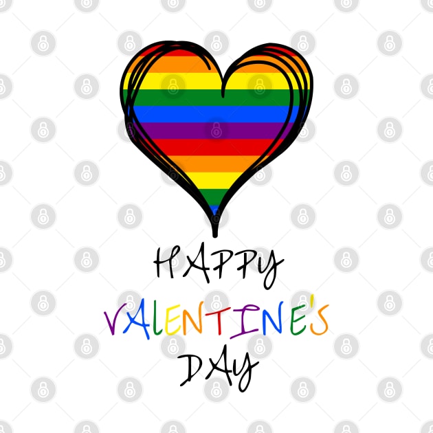 "Happy Valentine's Day" Rainbow Colors by FoxyChroma