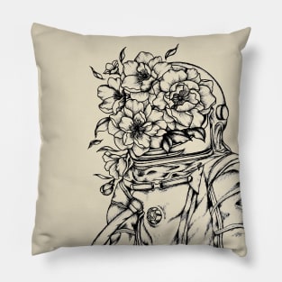 Floral Astronaut by Akbaly Pillow