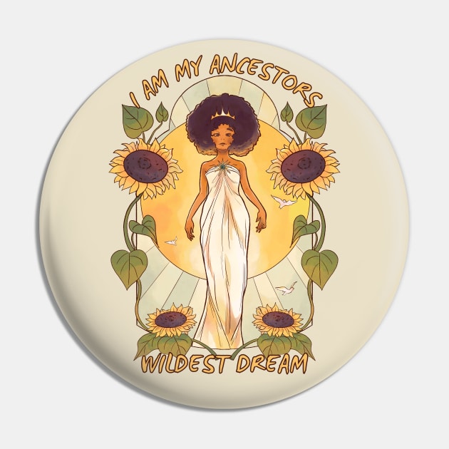 Black Girl Queen Sunflower Dream Pin by Hypnotic Highs