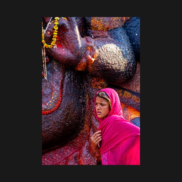 Devotee at Kala Bhairab, Kathmandu. by bulljup