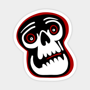 Cartoon skull with red highlights Magnet