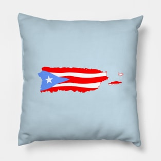 Puerto Rico Map Boricua Flag Pillow