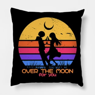 TONIKAWA Tonikaku Kawaii or Over the moon for you Season 2 anime cover characters tsukasa and nasa yuzaki in cute distressed vintage sunset Pillow