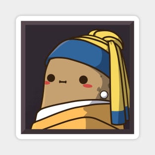 Cute Potato With A Pearl Earring Magnet