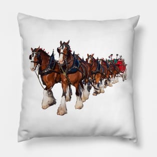 Clydesdale Eight Horse Hitch Pillow