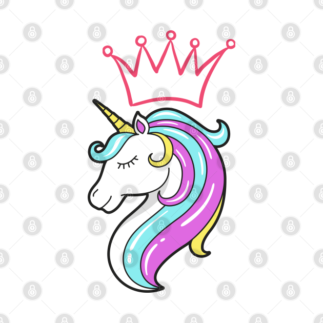 Unicorn with crown Crown Unicorn Crewneck Sweatshirt TeePublic