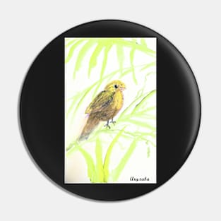 Canary Bird Enjoying the Day Pin