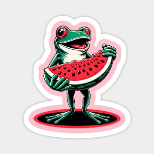 Frog carrying watermelon slice Magnet