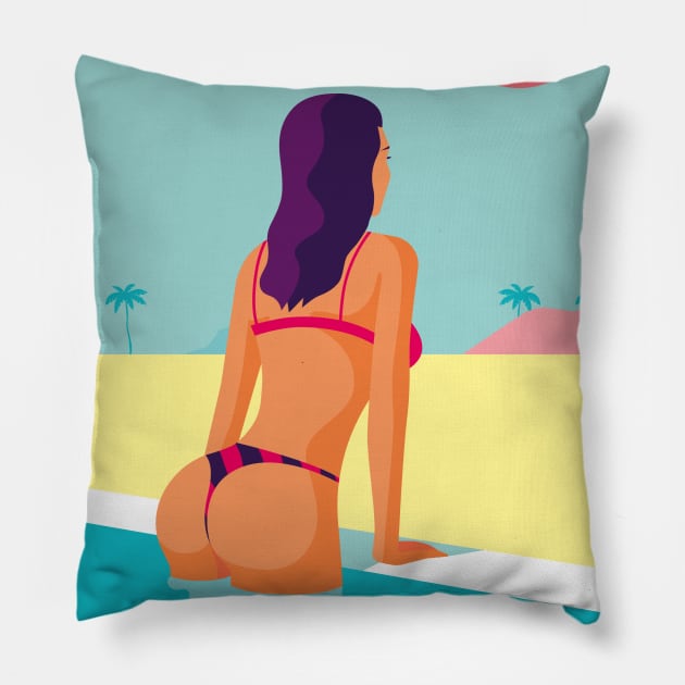 Beach bum Pillow by Shwin