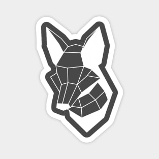 Low Poly Fox Line White Magnet