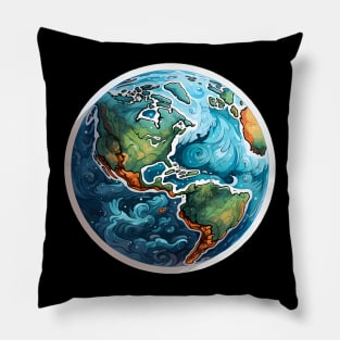 Fantasy Earth Globe Pillow