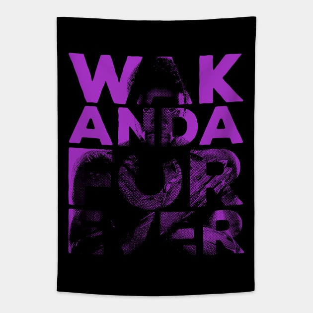 Wakanda Forever Tribute Chadwick Boseman Tapestry by gastaocared