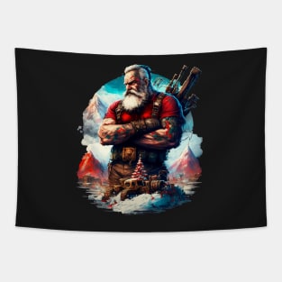 BADASS SANTA, Violent Night-inspired Christmas design Tapestry