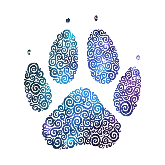 Swirly Galaxy Dog Paw by polliadesign