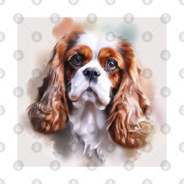 Cavalier King Charles Spaniel Watercolor - Gift For Dog Lovers by Edd Paint Something