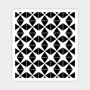 star shapes abstract black and white tile pattern Magnet