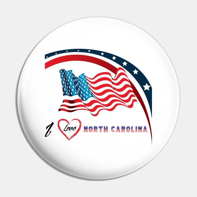 i love north carolina Pin by Print On Demand✅