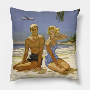 Vintage Los Angeles Travel Poster Pillow