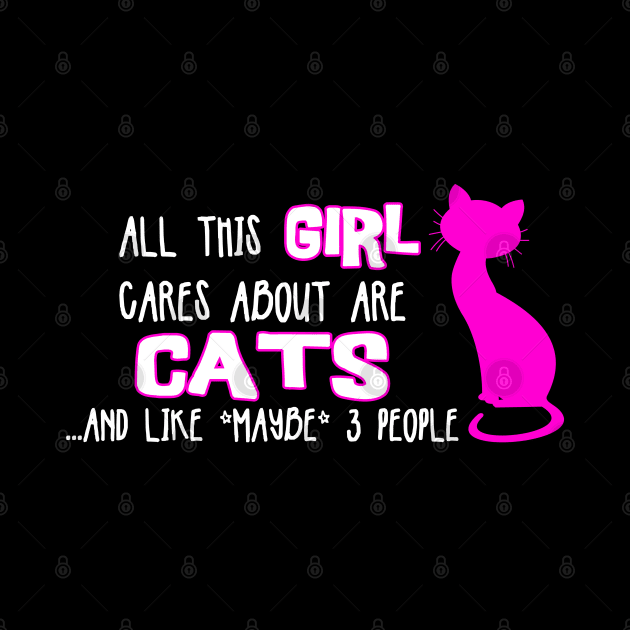 All this GIRL cares about are CATS ...and like *maybe* 3 people by The Lemon Stationery & Gift Co