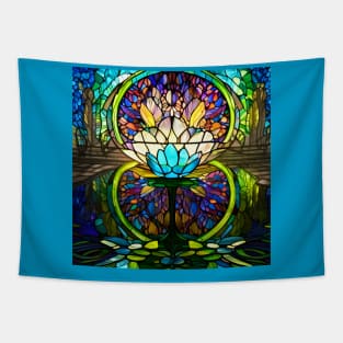 Stained Glass Lotus Flower Tapestry