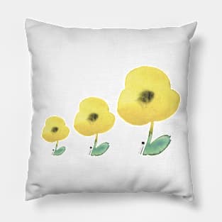 yellow poppies dance Pillow