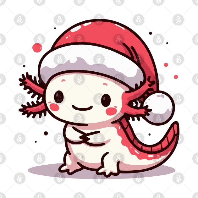 christmas baby axolotl by fikriamrullah