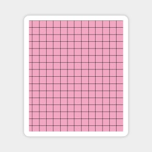 Black and Pink Grid Magnet