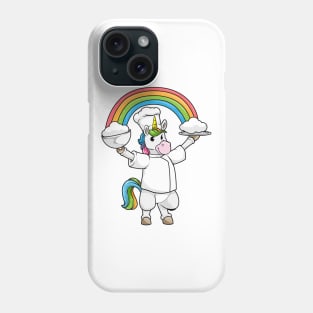 Unicorn as a cook with a serving plate Phone Case